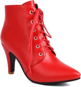 Женские ботильоны Aflngle с шнуровкой, на высоком каблуке-стилет, с острым закрытым носком, на невысоком каблуке, для свадеб, вечеринок и праздничных нарядов, Red