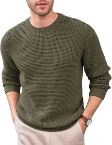 Свитер мужской с длинным рукавом, вязаный, утепленный