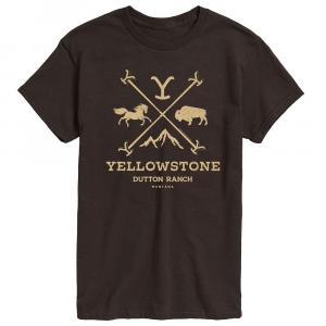 Мужская футболка с графическим логотипом Yellowstone Branding Iron Badge, цвет Dark Brown