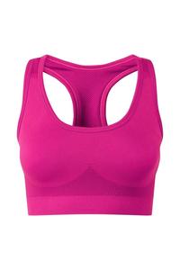 Бесшовный однотонный спортивный бюстгальтер с 3D-подгонкой для разных видов спорта TriDri, розовый