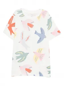 Футболка с принтом птиц Stella McCartney Kids, белый