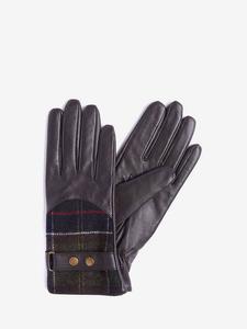 Кожаные перчатки Dee Tartan Barbour, Dark Brown