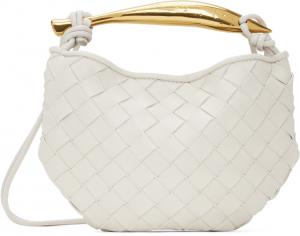 Белая мини-сумка через плечо с сардинами Bottega Veneta