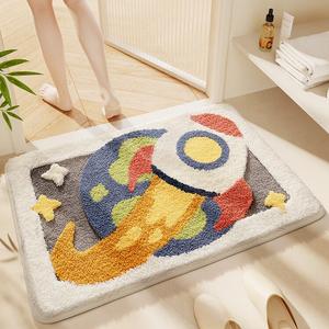 Dajiang Ковер для ванной комнаты 40x60 см, впитывающий, нескользящий, набор из 2 шт, Chongchu Yuwu, утолщенный, облачная текстура