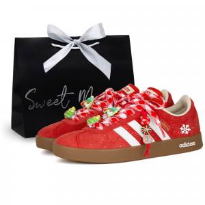 Adidas Vl Court Classic Fairy Tale Town, сумка для покупок в комплекте, устойчивые к истиранию низкие кеды для скейтбординга Unisex красные