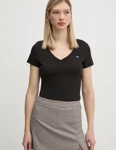 Хлопковая футболка Tommy Jeans, черный