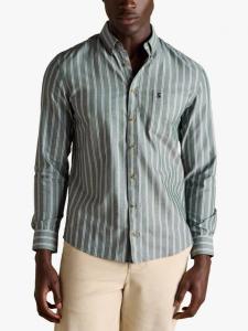 Хлопковая оксфордская рубашка Regular Fit в полоску Joules, Green