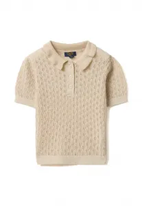 Поло-Рубашка стандартного кроя с перфорацией. Ovs, Beige Marl