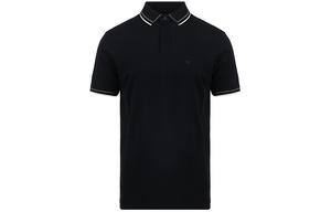 Поло с коротким рукавом и вышитым логотипом EMPORIO ARMANI, темно-синий