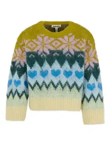Свитер с узором «снежинки-сердечки» Molo, мультиколор