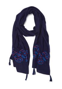 Шарф PIOMBO WITH PAISLEY EMBROIDERY, Blu Bluette/Blue
