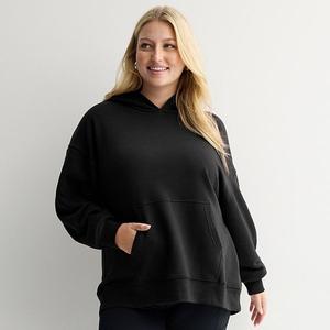 Джерси с капюшоном Juniors' plus size oversized So, Black Luxe