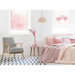 ЖАЛЮЗИ с боковым механизмом Easyfix Rollo Digiprint, непрозрачные, защита от посторонних взглядов без сверления, свободно подвешенные с рисунком вербных котиков Gardinia, розовый/белый/белый