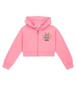 Худи Teddy Bear из смесового хлопкового джерси Moschino, розовый