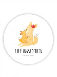 Mr. & Mrs. Panda Белый магнит на холодильник с изображением лисы-мамы и надписью