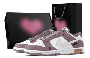 Dunk Soft Purple Sand, Heart Box устойчивые к истиранию низкие кроссовки для скейтбординга Unisex фиолетово-серые Nike, фиолетовый серый