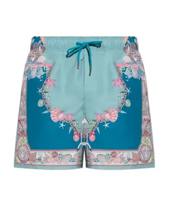 Плавки с коралловым театральным принтом Versace, синий