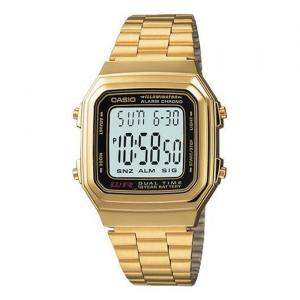 Часы CASIO Couple Quartz Waterproof Unisex Mens GoldYellow Digital, желтый