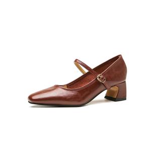 TATAYA Туфли Мэри Джейн на массивном каблуке 5 см женские бордовые, цвет Burgundy
