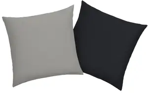 Чехол на подушку мой дом "DESNER2", (2 шт.), двусторонний чехол на подушку My home 40х80 см, черный/светло-серый