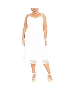 Платье плюс сайз Scarlet Lace CITY CHIC, белый