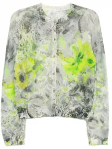 Жаккардовый кардиган JNBY, зеленый