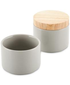 Набор из 2 керамических коробочек для специй с крышками, которые можно ставить друг на друга Rachael Ray, серый
