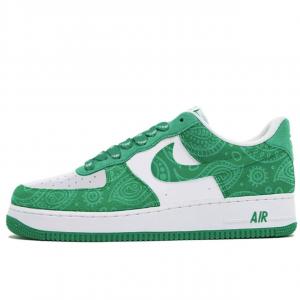 Nike Мужские низкие скейтбордные кроссовки Air Force 1, зеленые и белый