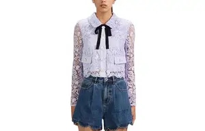 Self-portrait Рубашка Self portrait SS23 Женская Lilac