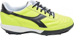 Футбольные бутсы Diadora Calcetto LT для игры на искусственном газоне - натуральная кожа, улучшенная амортизация, резина с повышенной износостойкостью, искусственный газон, оптимальное сцепление и стабильность, черный/желтый