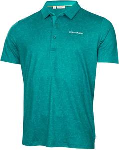 Мужская рубашка-поло для гольфа Calvin Klein с абстрактным акварельным принтом, Sea Green