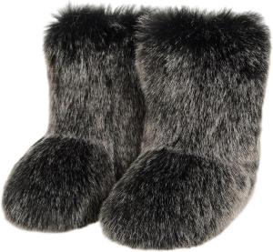 Женские пушистые зимние ботинки с искусственным мехом, средней высоты, на плоской подошве Urmycos, Frost