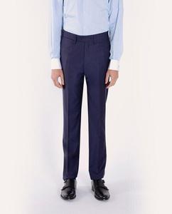 Мужские прямые классические брюки из 100% шерсти Mirto, темно-синий