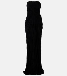 Радианс платье-бюстье из собранного хлопка Rick Owens, черный