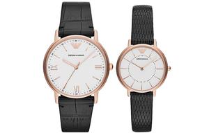 Часы KAPTA Collection с кварцевым механизмом на кожаном ремешке, белый циферблат, унисекс EMPORIO ARMANI