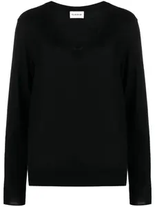 Топ тонкой вязки с V-образным вырезом P.A.R.O.S.H., черный