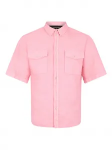 Льняная рубашка с короткими рукавами DSQUARED2, розовый