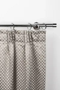 Карниз для штор GARESA "EASY", 1 направляющая, желаемая длина, комплект для штор, выдвижной, настенный, торцевая заглушка, алюминий, с кольцами 66х520 см, Ø 20 мм, цвет chromfarben