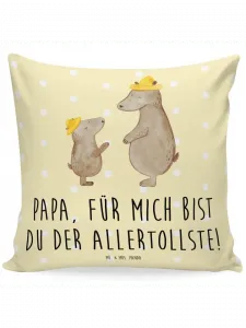 Подушка Mr & Mrs Panda 40x40 Bären, пастельно-желтый