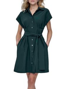 Платье-рубашка из эластичного материала с рукавами-крылышками DKNY, цвет Pine