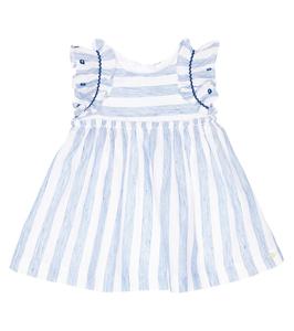 Детское платье в полоску из хлопка и льна Tartine Et Chocolat, синий