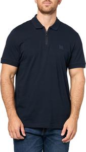 BOSS мужская поло с логотипом и молнией, Premium Navy