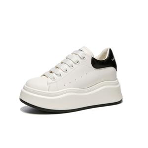 BENZI Износостойкие легкие дышащие увеличивающие рост влагоотводящие лоу-топ скейтбордские женские кроссовки с черным задником, цвет Black Heel Tab