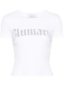 Футболка со стразами BLUMARINE, белый