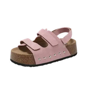 QINGZHUHU Женские сандалии на одной застежке розовые, цвет Pink