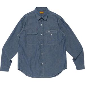 Хлопковая рубашка с двумя карманами HUMAN MADE, indigo