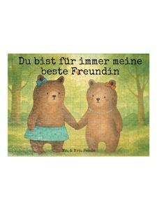 Mr. & Mrs. Panda Дизайн «Медвежонок-подружка-пазл» с надписью, выполненный белым цветом