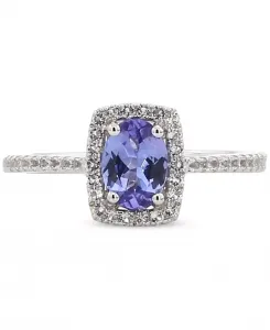 Кольцо с аквамарином (1-1/4 карата tw) и белым топазом (1/5 карата tw) из позолоченного стерлингового серебра (также с танзанитом и морганитом) Macy'S, tanzanite