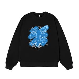 Свитшот с круглым вырезом Unisex HUANQIU, черный (fleece-lined)