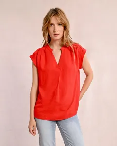 Женский топ с короткими рукавами и плиссировкой Molly Bracken, красный